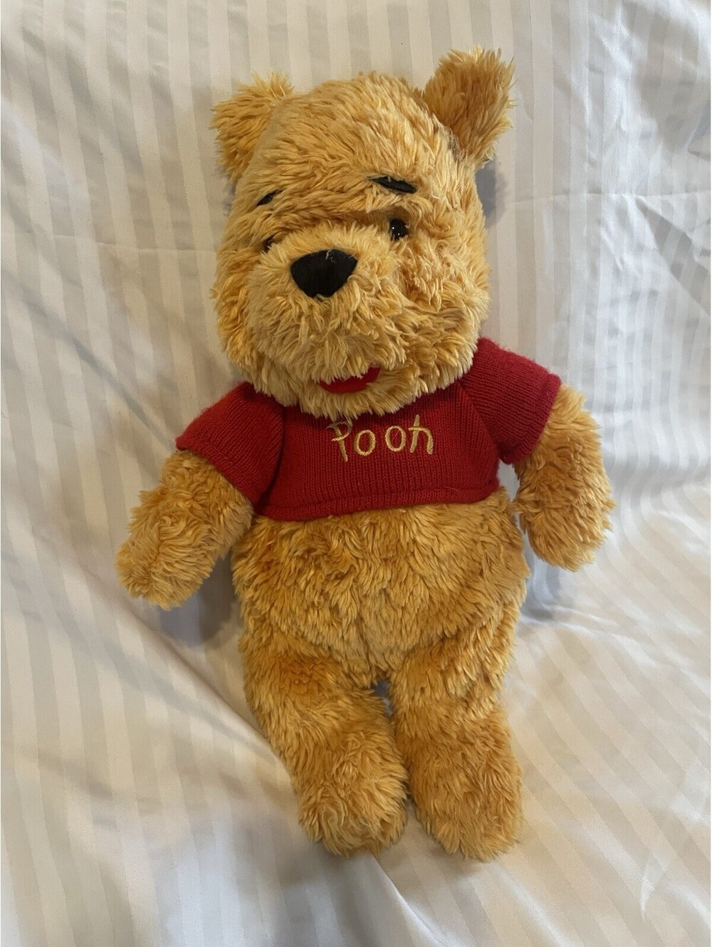 Winnie The Pooh Plush 12" Disney Store Excusive Pooh In Red Shirt